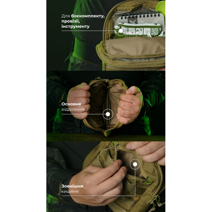 Утилітарний підсумок УП2 “Сховник” (16×19×6 см | Вертикальний | Койот) ТМ Балістика