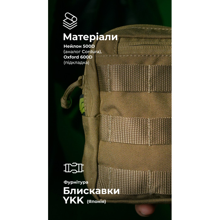 Утилитарный подсумок УП1 “Запасник” (19×16×6 см | Горизонтальный | Койот) ТМ Баллистика