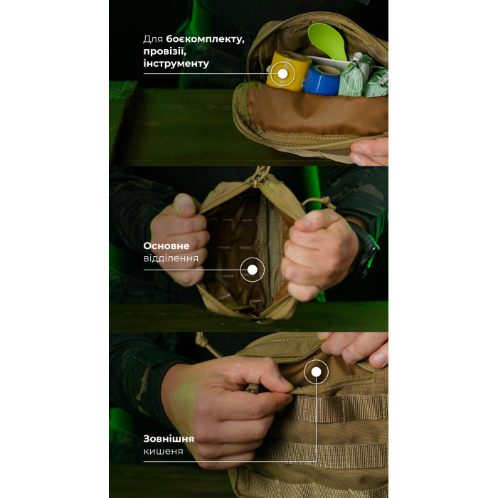 Утилитарный подсумок УП1 “Запасник” (19×16×6 см | Горизонтальный | Койот) ТМ Баллистика