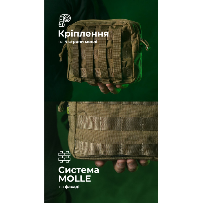 Утилитарный подсумок УП1 “Запасник” (19×16×6 см | Горизонтальный | Койот) ТМ Баллистика