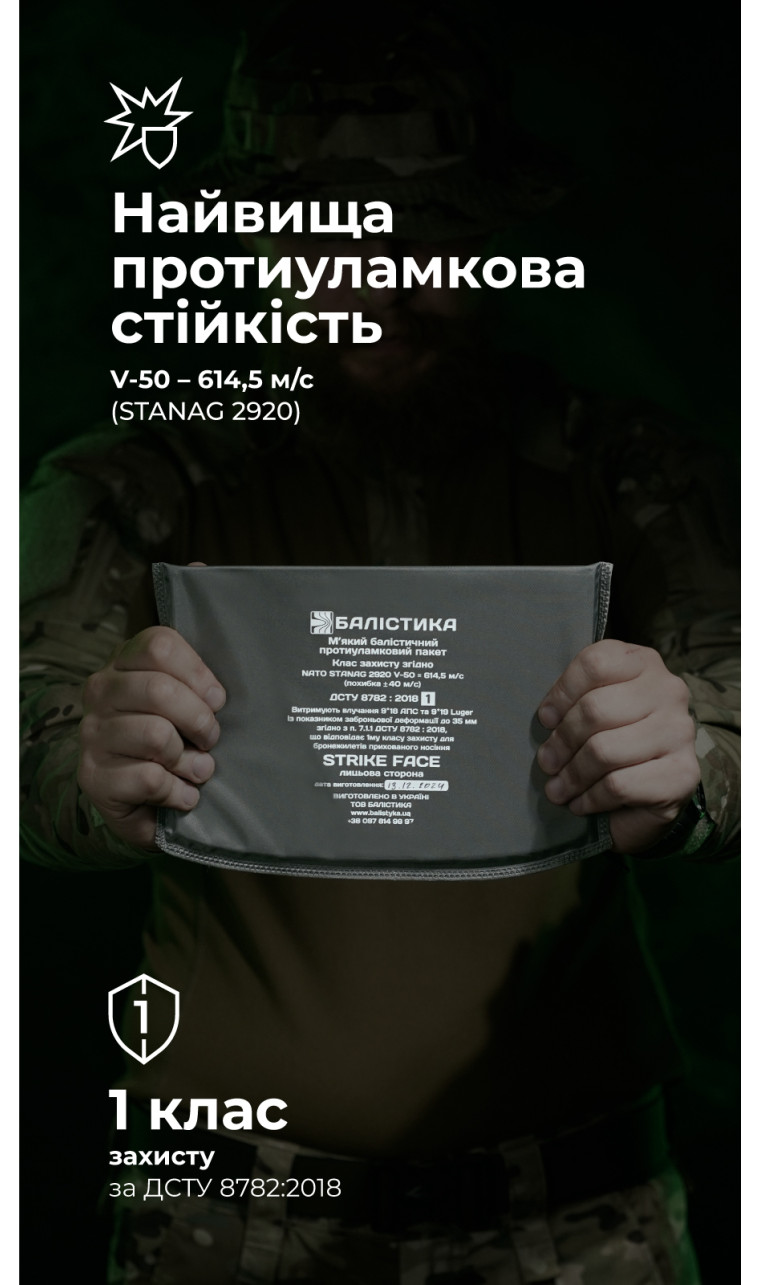 Баллистический пакет для напашника "Ладник" (1 класс | 23×16 см | 210 г | СВМПЭ ✡ Израиль) ТМ Баллистика Баллистический пакет для напашника "Ладник" (1 класс | 23×16 см | 210 г | СВМПЭ ✡ Израиль) ТМ Баллистика