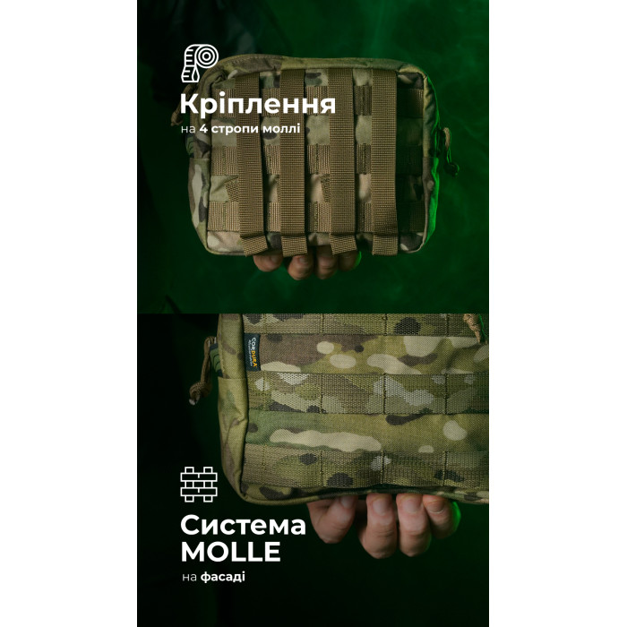 Утилітарний підсумок УП1 “Запасник” (19×16×6 см | Горизонтальний | Мультикам) ТМ Балістика