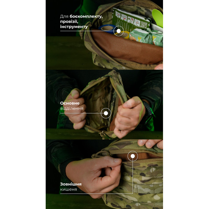 Утилітарний підсумок УП1 “Запасник” (19×16×6 см | Горизонтальний | Мультикам) ТМ Балістика