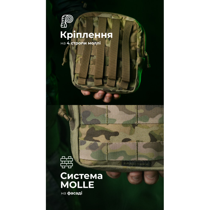 Утилітарний підсумок УП2 “Сховник” (16×19×6 см | Вертикальний | Мультикам неоригінальний) ТМ Балістика