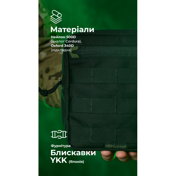 Утилітарний підсумок УП2 “Сховник” (16×19×6 см | Вертикальний | Чорний) ТМ Балістика