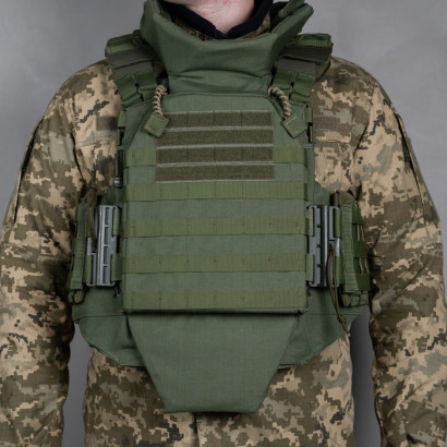 Облегченный бронежилет "Сармат" с баллистическим противоосколочным пакетом 1 класса защиты (Олива)
