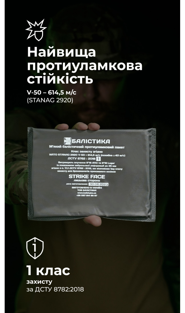 Баллистический пакет (1 класс | 15×20 см | 180 г | СВМПЭ ✡ Израиль) ТМ Баллистика Баллистический пакет (1 класс | 15×20 см | 180 г | СВМПЭ ✡ Израиль) ТМ Баллистика