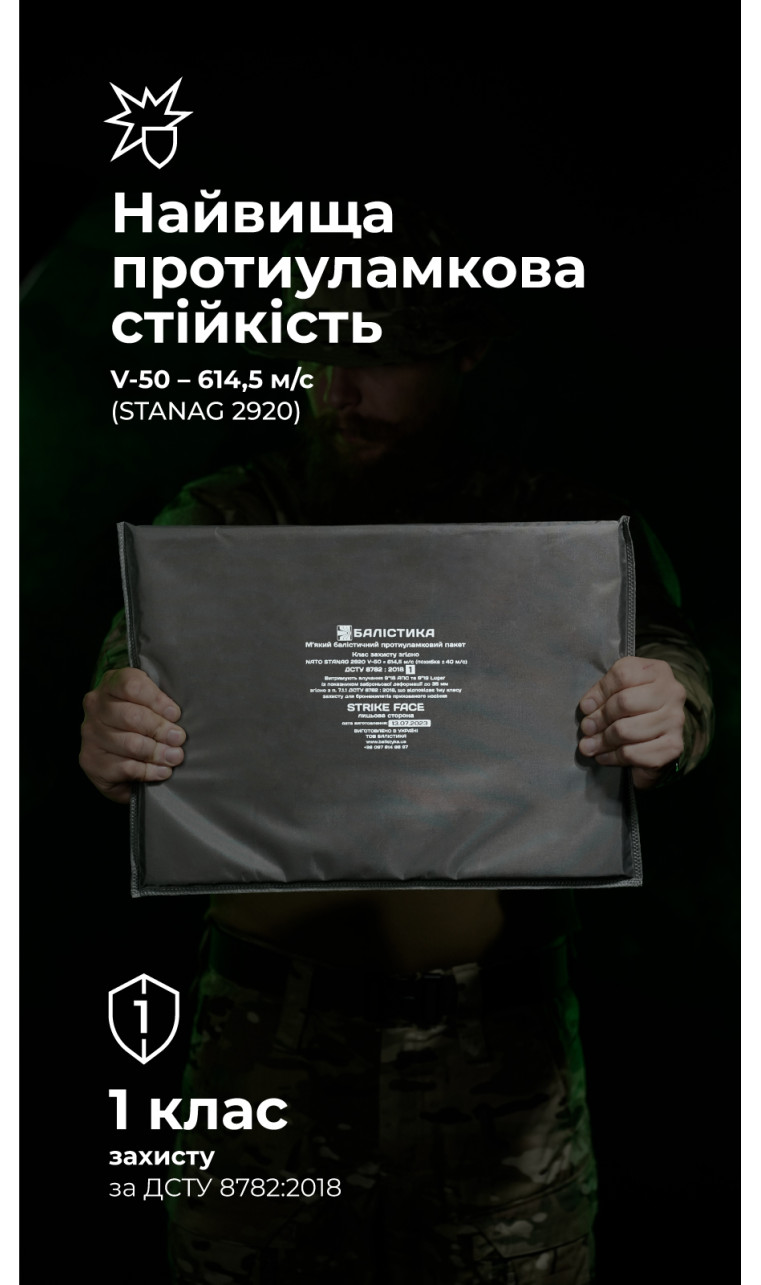 Баллистический пакет для тактического коврика L (1 класс | 35,5×25,5 см | 450 г | СВМПЭ ✡ Израиль) ТМ Баллистика