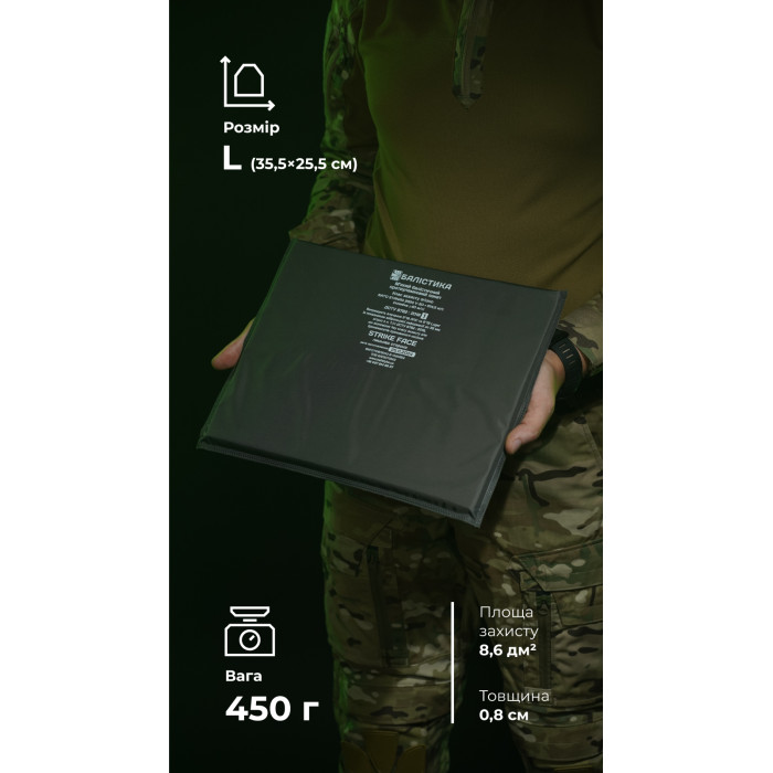 Балістичний пакет для тактичного килимка L (1 клас | 35,5×25,5 см | 450 г | НВМПЕ ✡ Ізраїль) ТМ Балістика