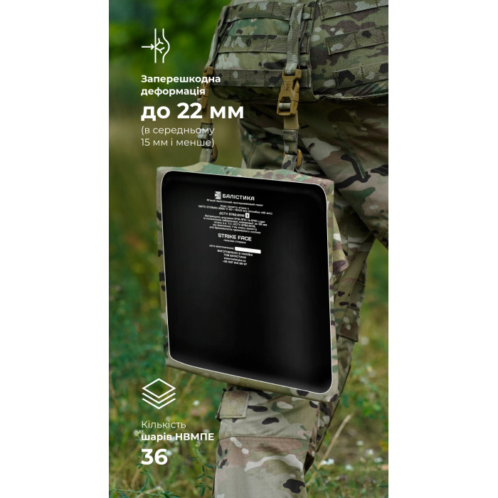 Баллистический пакет для тактического коврика XL (1 класс | 39,5×29,5 см | 700 г | СВМПЭ ✡ Израиль) ТМ Баллистика