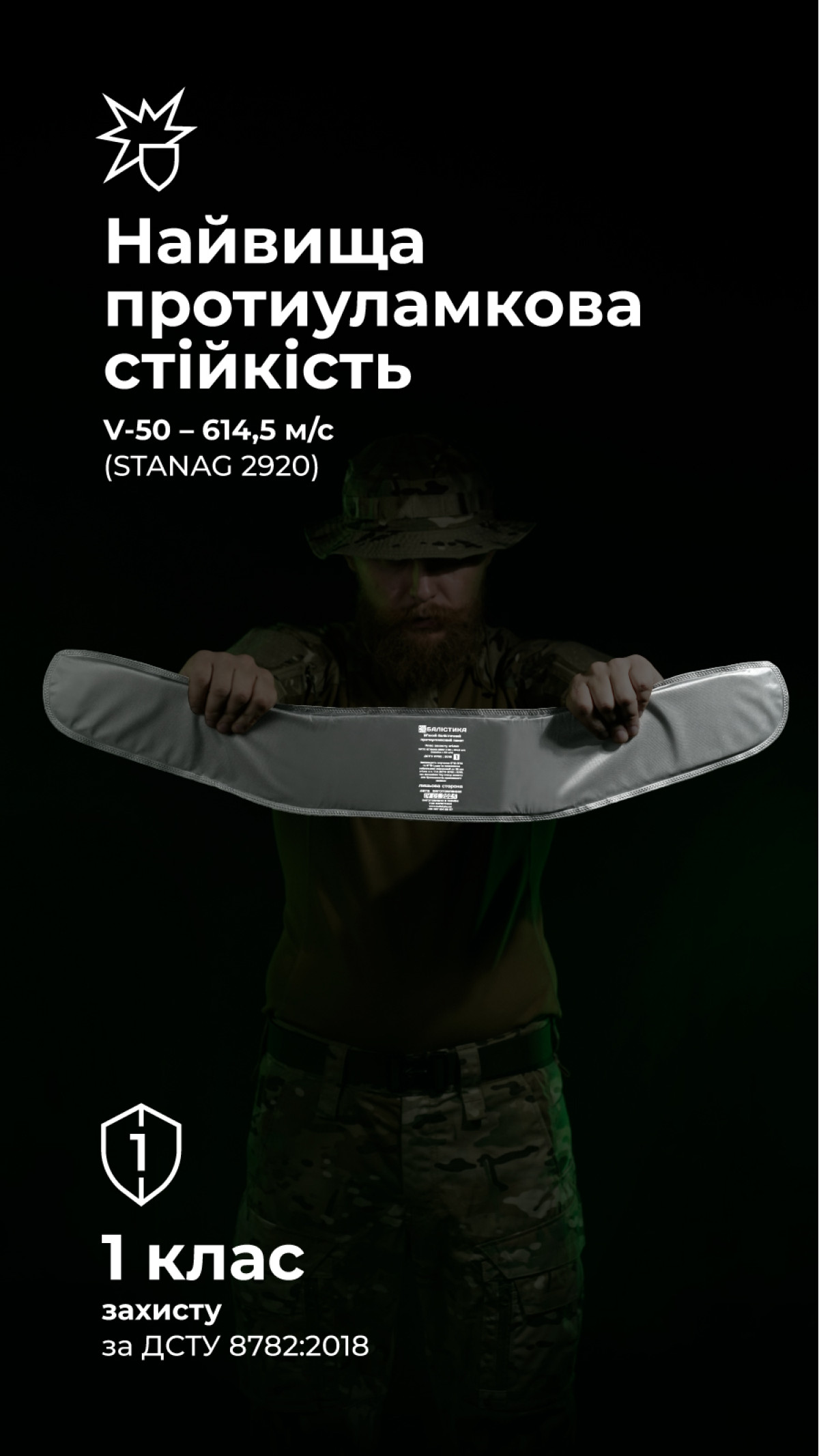 Балістичний пакет під РПС Crye Precision (1 клас | М | 470 г | НВМПЕ ✡ Ізраїль) ТМ Балістика