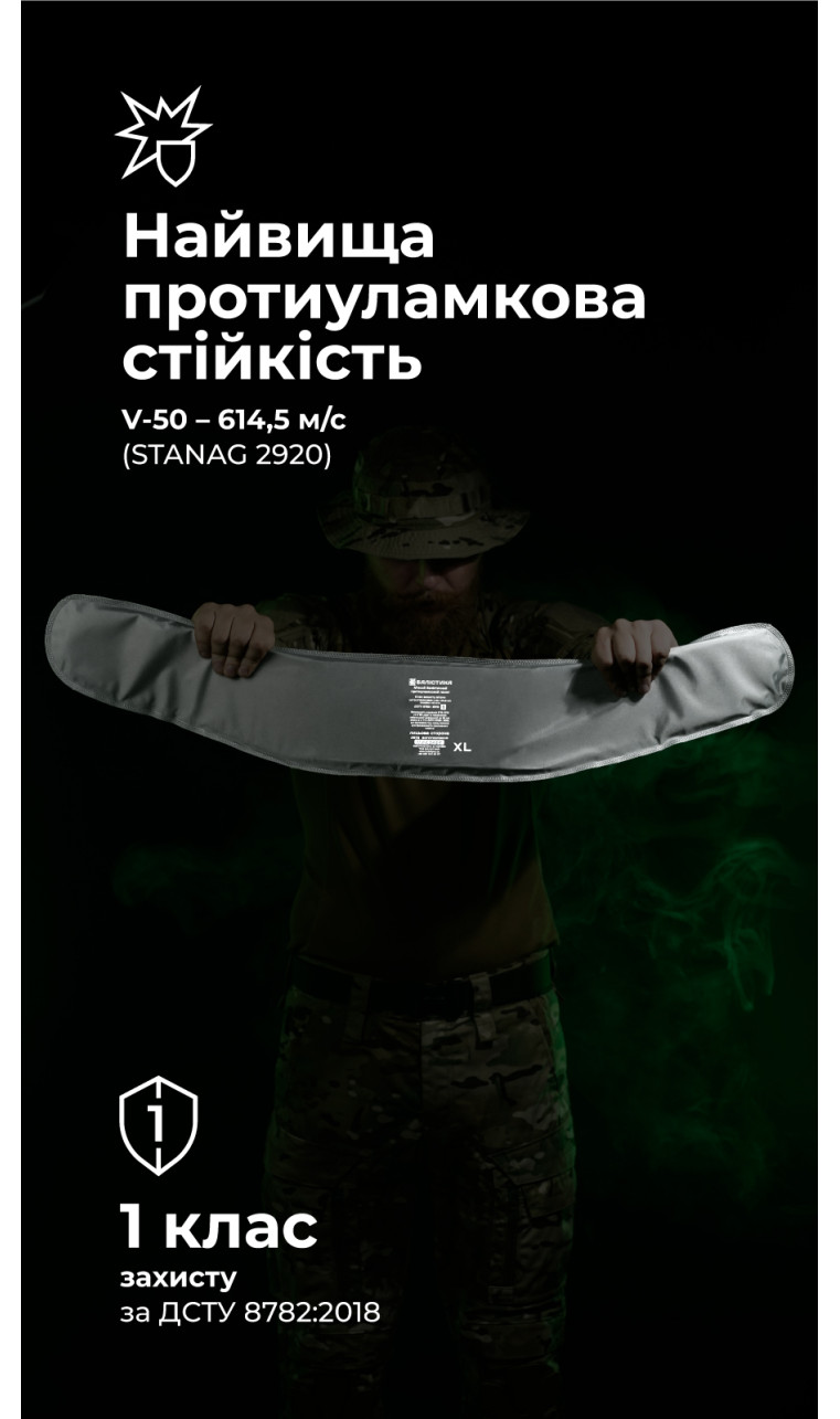 Баллистический пакет под РПС Crye Precision (1 класс | XL | 640 г | НВМПЭ ✡ Израиль) ТМ Баллистика