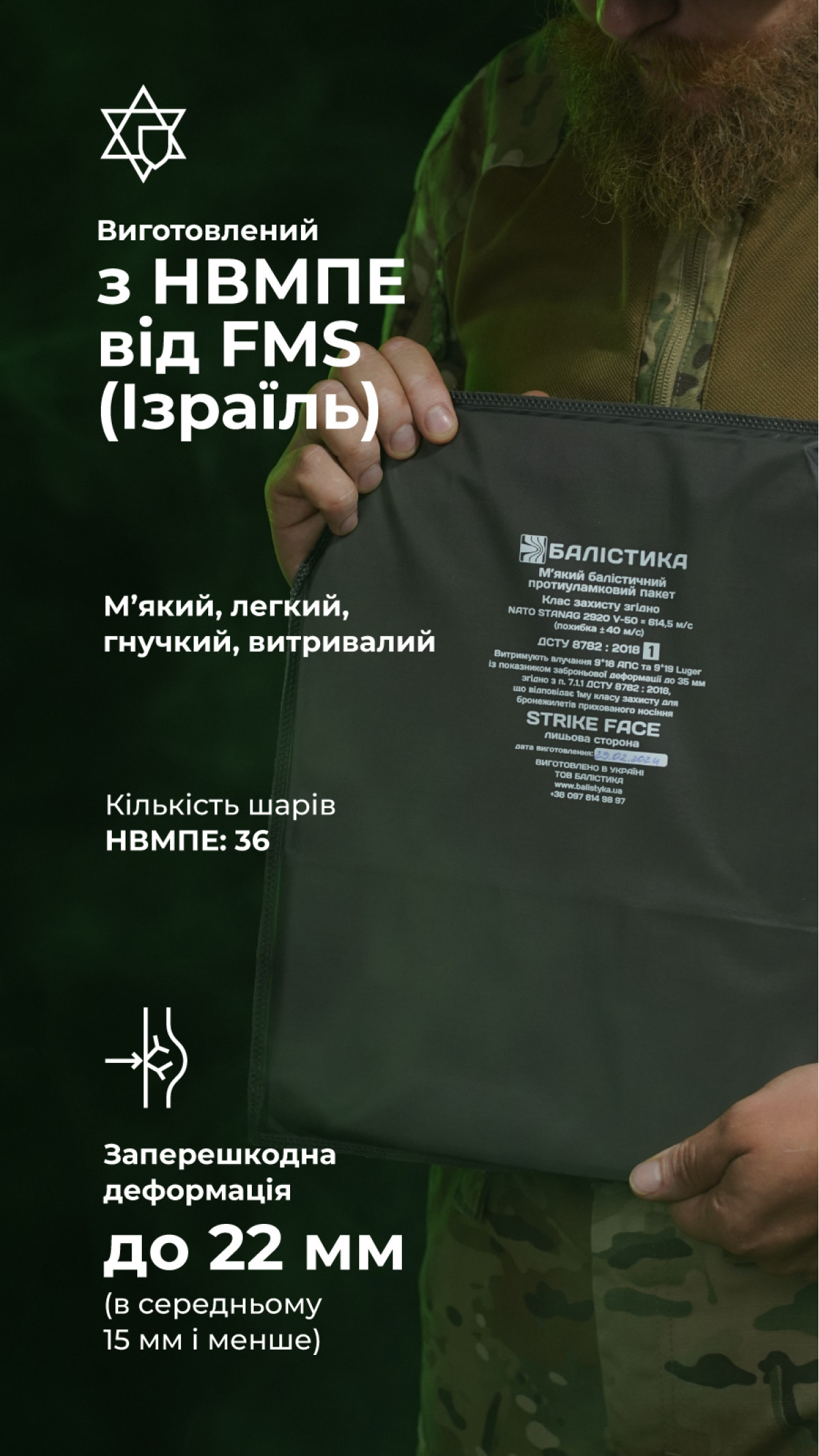 Баллистические пакеты для плитоноски WAS LPC (1 класс | М | 30,5×23,5 см | 2 шт. | 820 г | НВМПЭ ✡ Израиль) ТМ Баллистика Баллистические пакеты для плитоноски WAS LPC (1 класс | М | 30,5×23,5 см | 2 шт. | 820 г | НВМПЭ ✡ Израиль) ТМ Баллистика