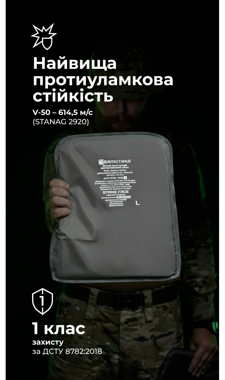 Балістичні пакети під бронежилет Crye Precision AVS (1 клас | L | 2 шт. | 1110 г | НВМПЕ ✡ Ізраїль) ТМ Балістика