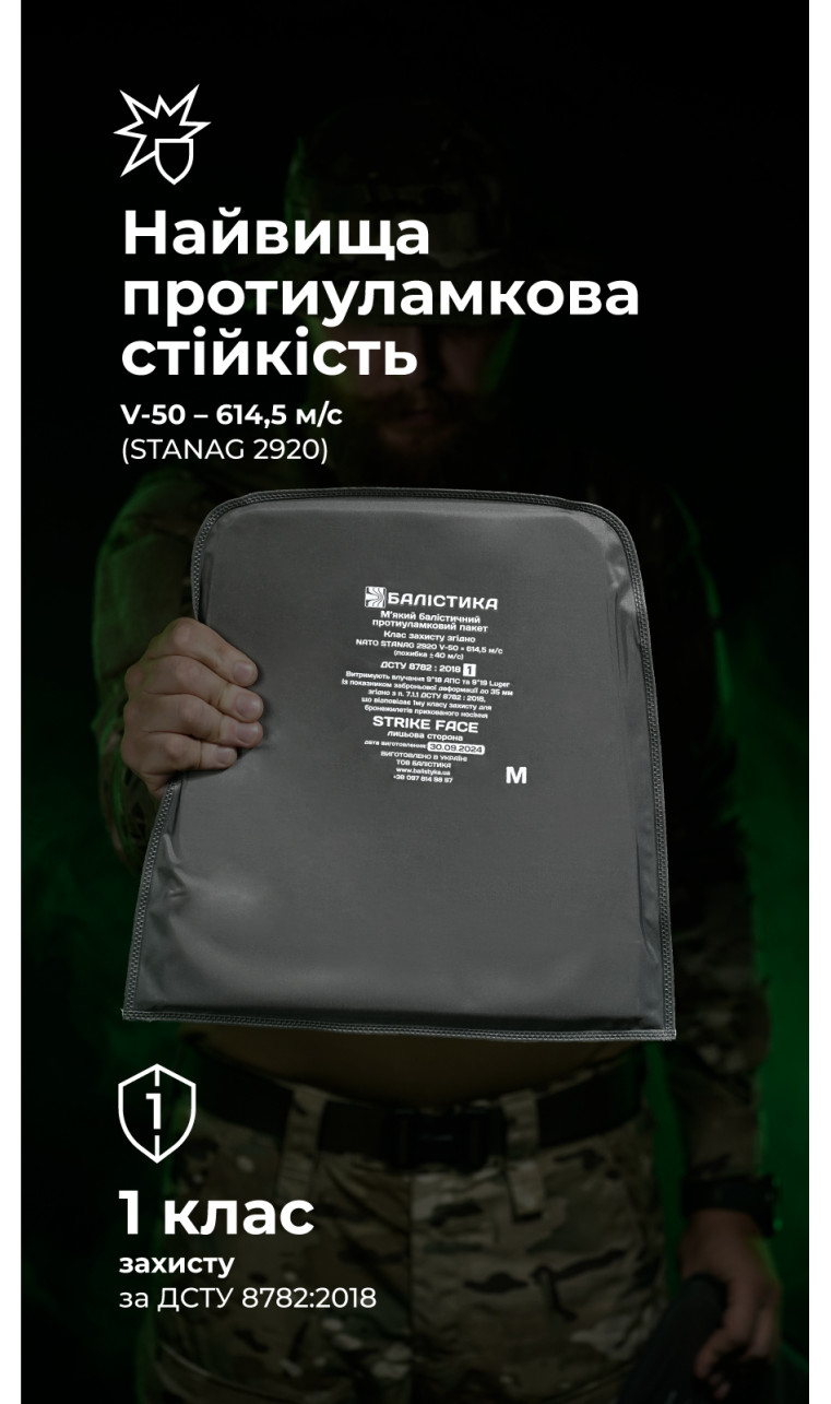 Баллистические пакеты под бронежилет Crye Precision AVS (1 класс | М | 2 шт. | 970 г | НВМПЭ ✡ Израиль) ТМ Баллистика