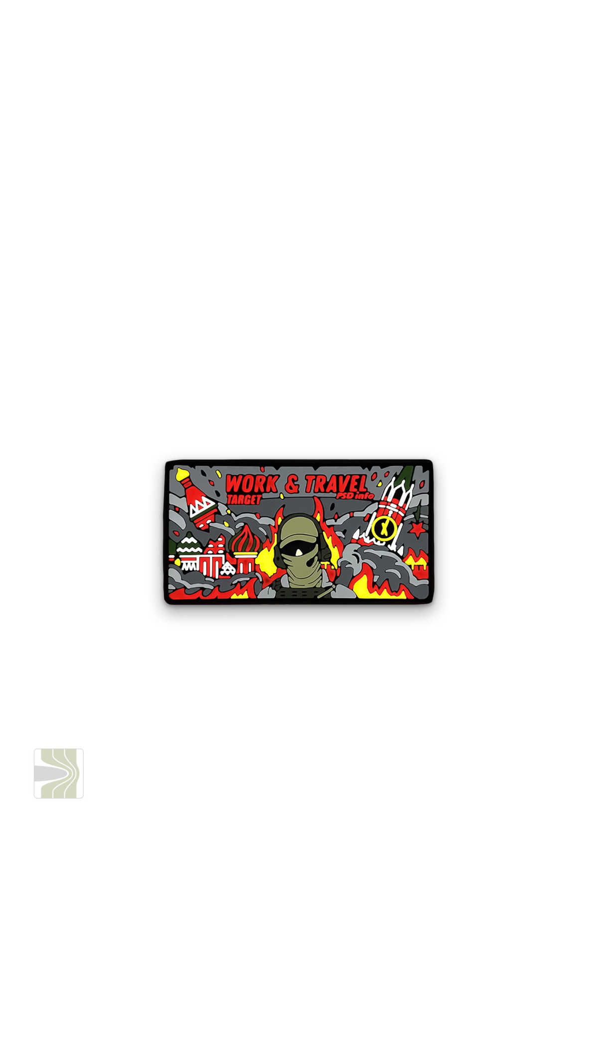 Патч «WORK&TRAVEL TARGET» в ПВХ PSDinfo
