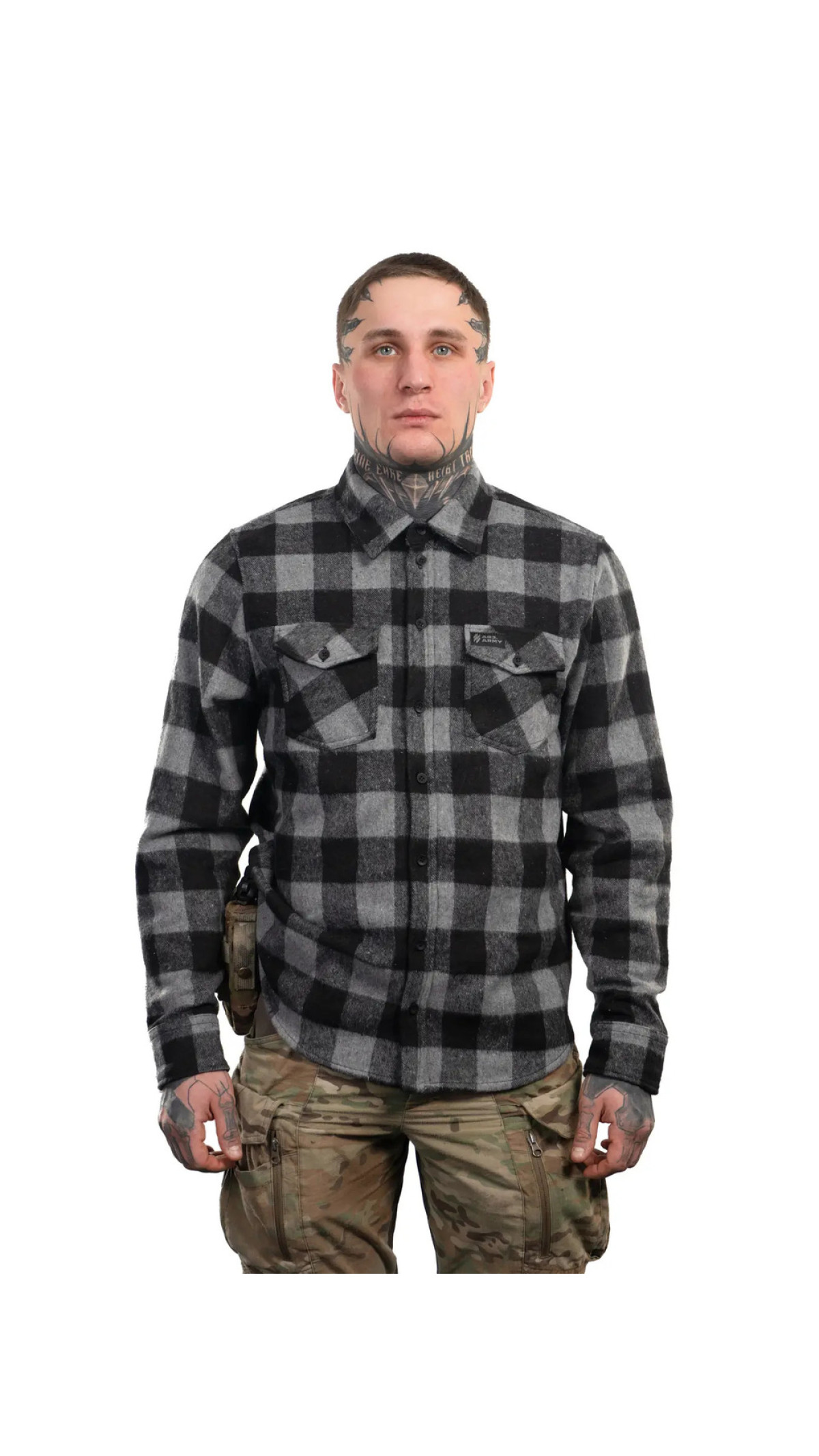 Клетчатая рубашка (L | Серо-Черная) ТМ AB3.ARMY Клетчатая рубашка (L | Серо-Черная) ТМ AB3.ARMY