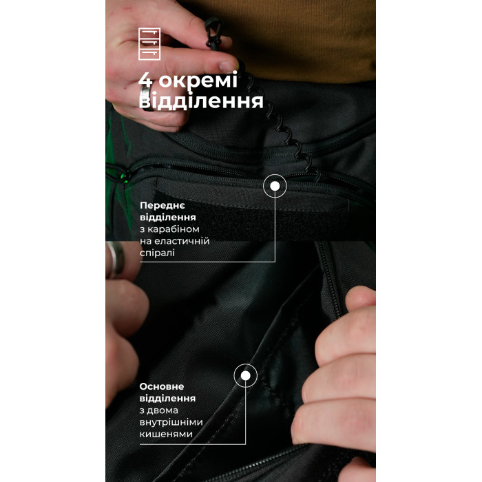 Сумка-бананка "Саква" (Розмір L | Чорний) ТМ Балістика Сумка-бананка "Саква" (Розмір L | Чорний) ТМ Балістика