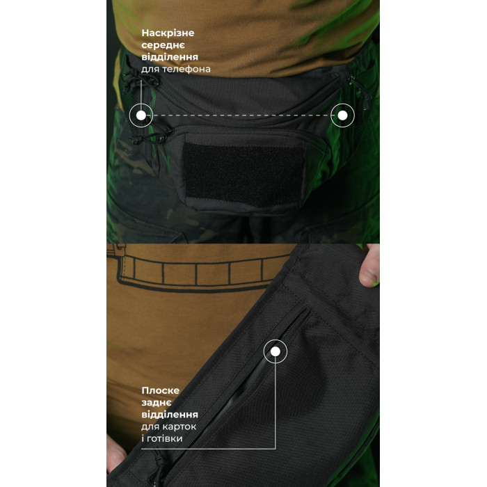 Сумка-бананка "Саква" (Розмір L | Чорний) ТМ Балістика Сумка-бананка "Саква" (Розмір L | Чорний) ТМ Балістика