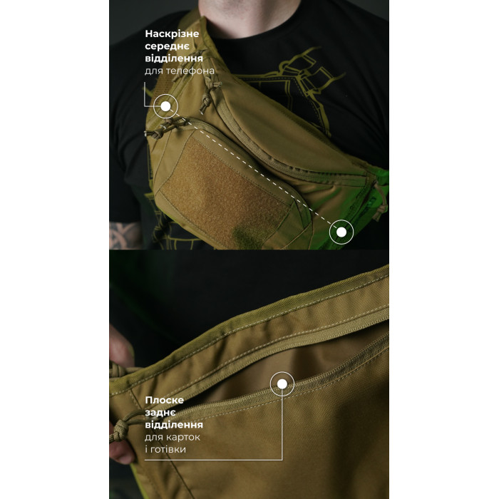 Сумка-бананка "Саква" (Розмір L | Койот) ТМ Балістика Сумка-бананка "Саква" (Розмір L | Койот) ТМ Балістика