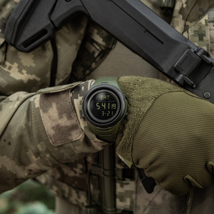 Тактичний електронний годинник “2166” (11 функцій | Олива) ТМ M-Tac