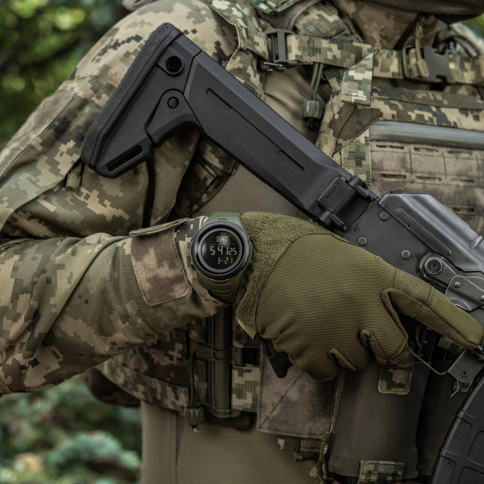 Тактичний електронний годинник “2166” (11 функцій | Олива) ТМ M-Tac