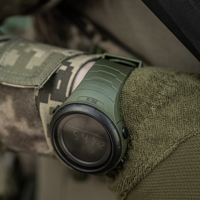 Тактичний електронний годинник “2166” (11 функцій | Олива) ТМ M-Tac