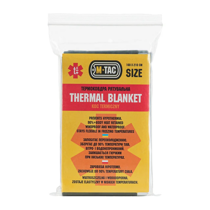 Термоковдра рятувальна (160х210 см | Олива) ТМ M-Tac