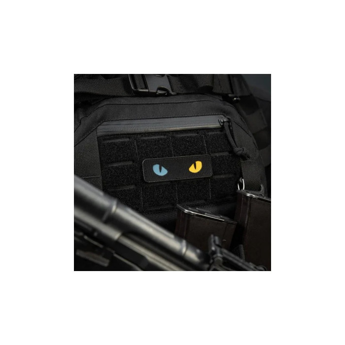 Світлонакопичувальний патч “Cat Eyes” [Жовто-блакитні очі] (Кордура | Чорний) ТМ M-Tac