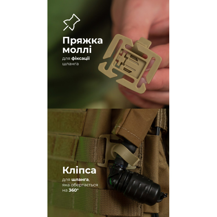 Комплект Подсумок под гидратор "Бурдюк" + Гидратор Travel Extreme "Hydra" (2 литра | Койот) ТМ Баллистика