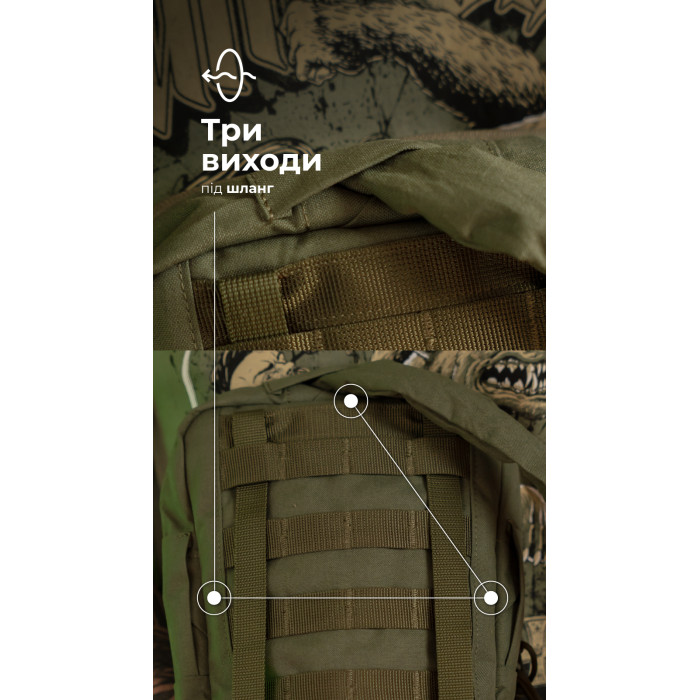 Комплект Підсумок під гідратор "Бурдюк" + Гідратор Travel Extreme "Hydra" (2 літри | Олива) ТМ Балістика