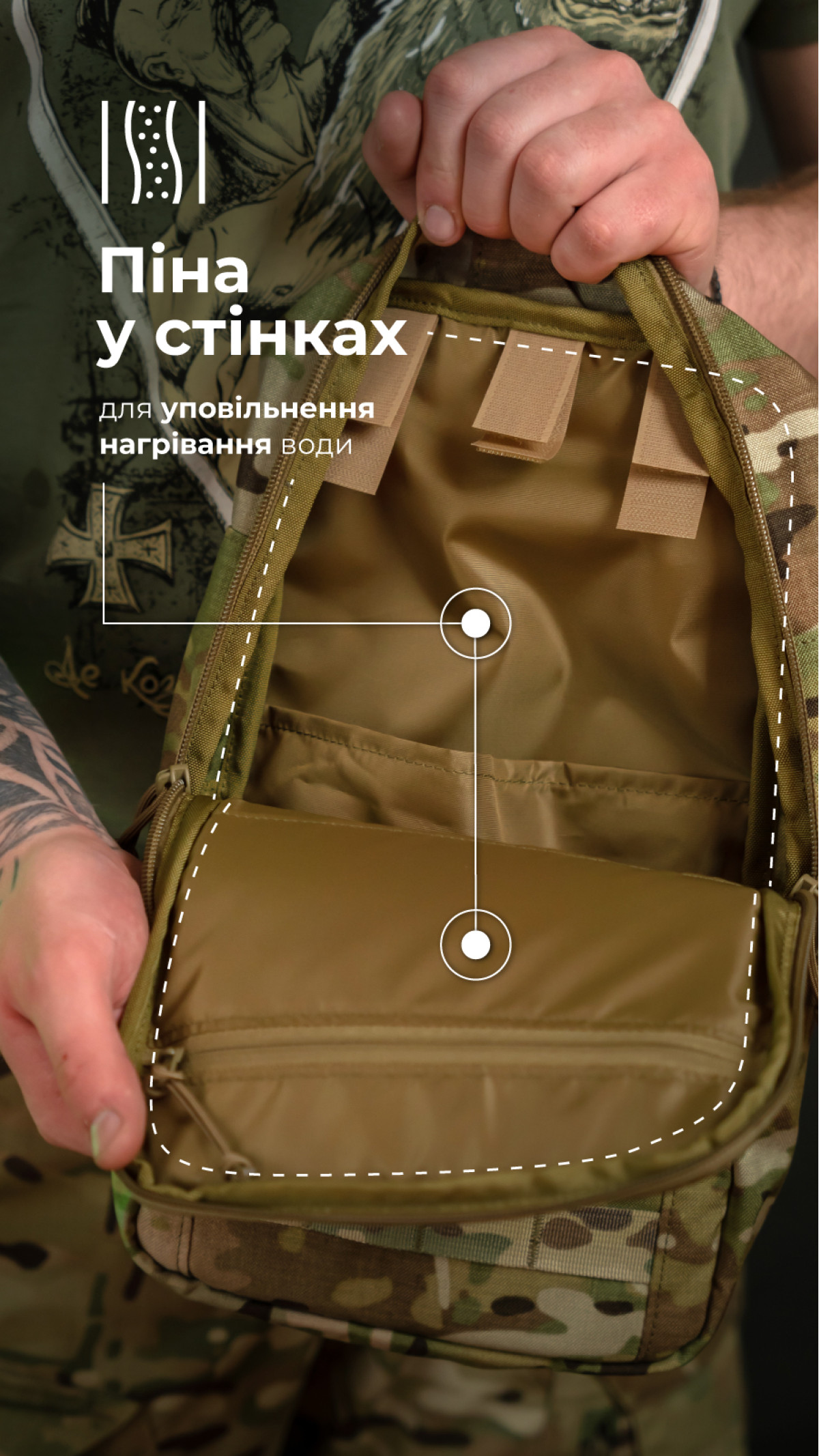 Комплект Подсумок под гидратор "Бурдюк" + Гидратор Travel Extreme "Hydra" (2 литра | Мультикам неоригинальный) ТМ Баллистика