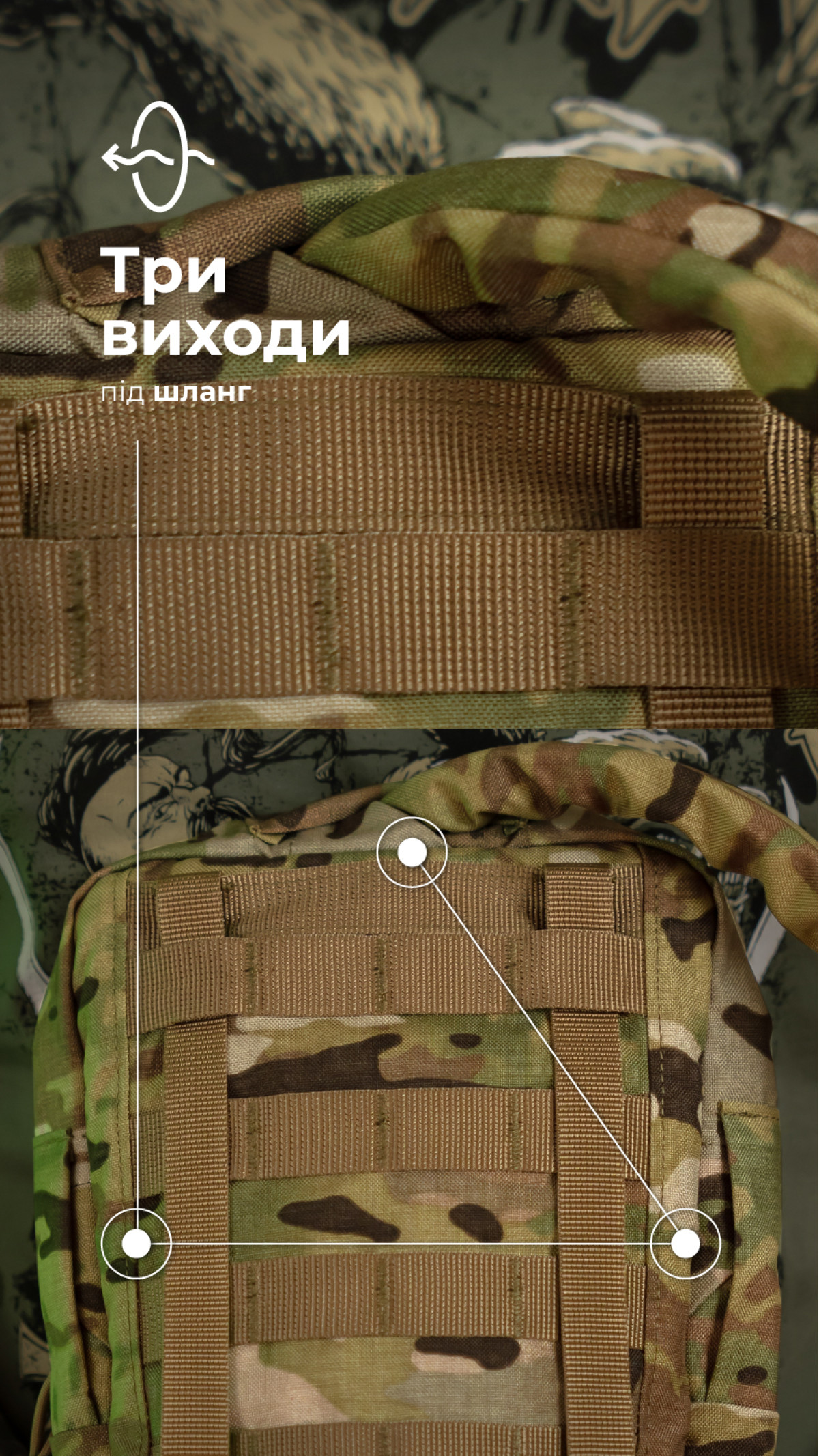 Комплект Подсумок под гидратор "Бурдюк" + Гидратор Travel Extreme "Hydra" (2 литра | Мультикам неоригинальный) ТМ Баллистика