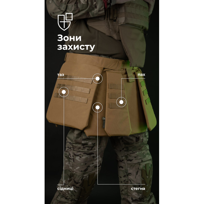 Тактический килт "Фолд" [1 класс защиты] (Размер L-XXL | Обхват 100 - 120 см | Койот) ТМ Баллистика