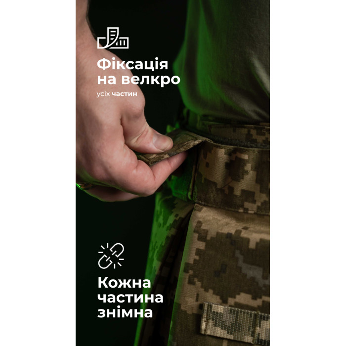 Тактический килт "Фолд" [1 класс защиты] (Размер L-XXL | Обхват 100 - 120 см | ММ14 “Пиксель”) ТМ Баллистика