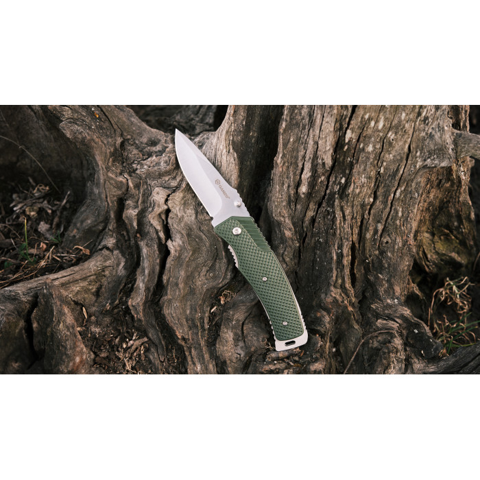 Нож складной “G618-GR” (Нержавеющая сталь | Зеленый) ТМ Ganzo