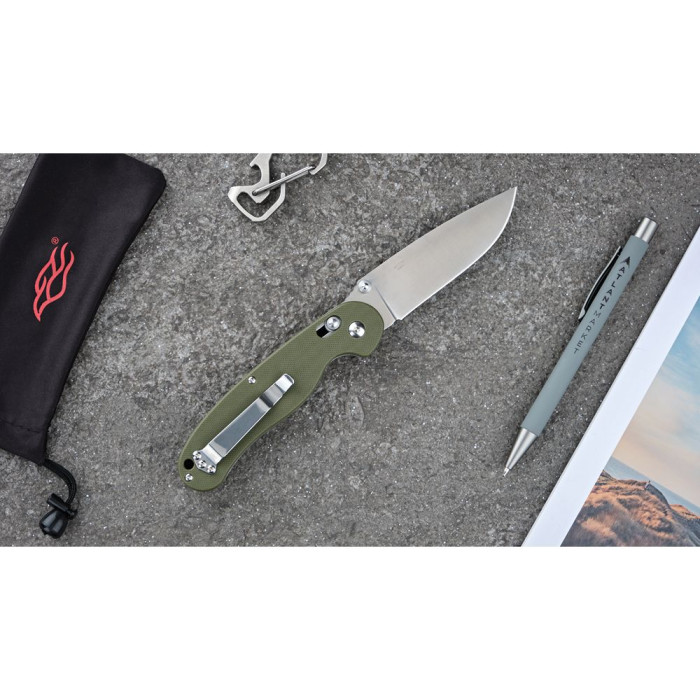 Нож складной “G727M” (Нержавеющая сталь | Зеленый) ТМ Ganzo