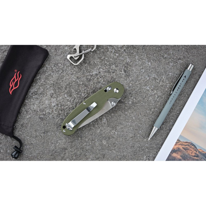 Нож складной “G727M” (Нержавеющая сталь | Зеленый) ТМ Ganzo