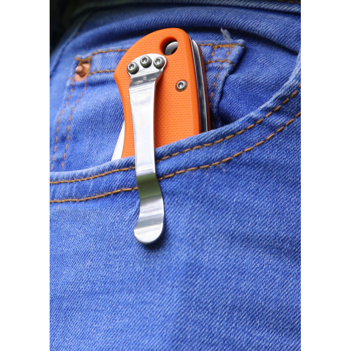 Нож складной “G729-OR” (Нержавеющая сталь | Оранжевый) ТМ Ganzo