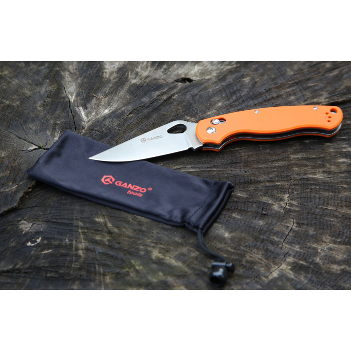 Нож складной “G729-OR” (Нержавеющая сталь | Оранжевый) ТМ Ganzo