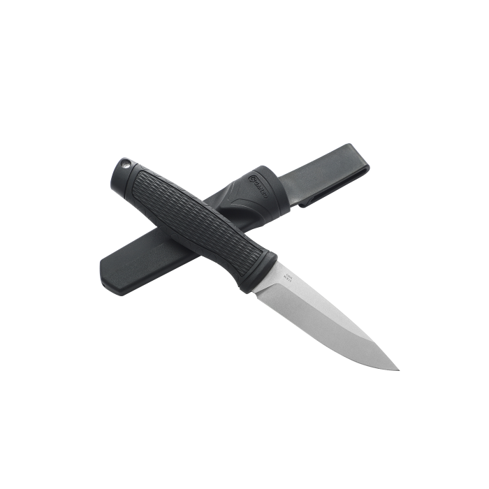 Нож нескладной “G806-BK” (Нержавеющая сталь | С кожухом | Черный) ТМ Ganzo