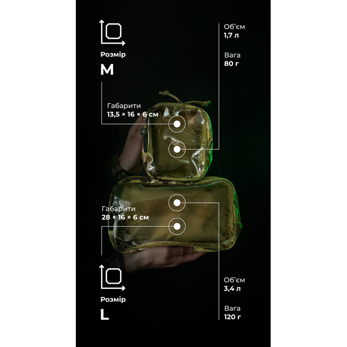 Тактичний органайзер "Окляник" (M | 1,7 л | Мультикам неоригінальний) ТМ Балістика