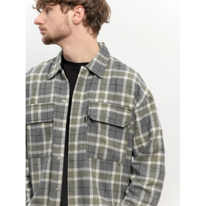 Картата сорочка “Клітинка № 9” (M | Молочно‑оливково‑сіра) ТМ Gard Картата сорочка “Клітинка № 9” (M | Молочно‑оливково‑сіра) ТМ Gard