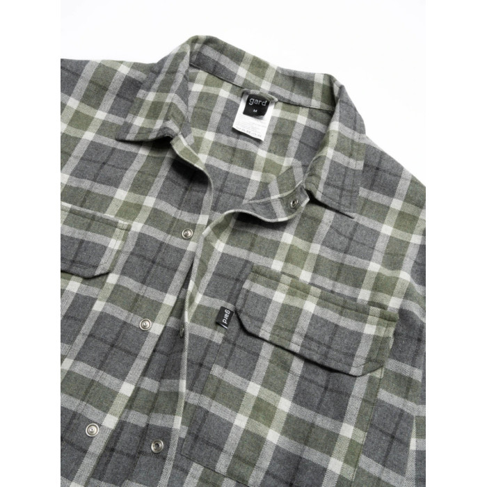 Картата сорочка “Клітинка № 9” (M | Молочно‑оливково‑сіра) ТМ Gard Картата сорочка “Клітинка № 9” (M | Молочно‑оливково‑сіра) ТМ Gard