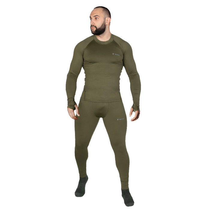 Комплект базового слоя LVL1 “CoolPass SJ 2.0” (S | Влагоотводящий | Олива) ТМ Camotec