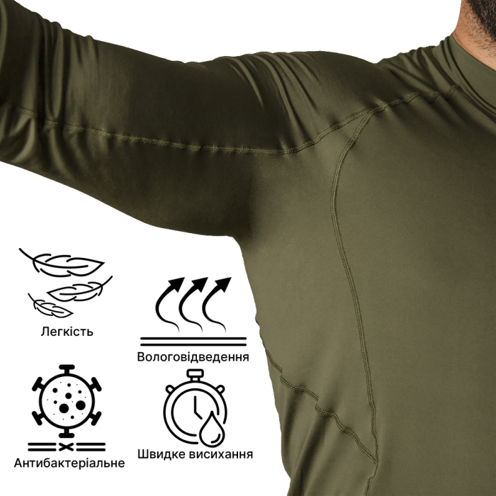 Комплект базового слоя LVL1 “CoolPass SJ 2.0” (M | Влагоотводящий | Олива) ТМ Camotec