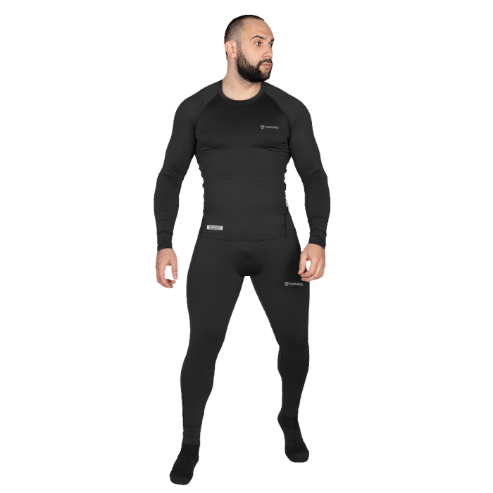 Комплект базового слоя LVL1 “CoolPass SJ” (S | Влагоотводящий | Черный) ТМ Camotec