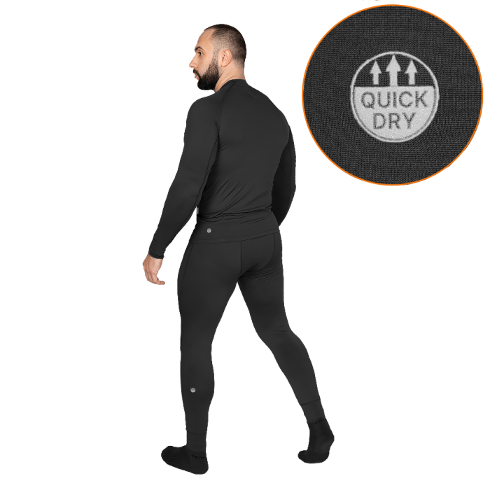 Комплект базового слоя LVL1 “CoolPass SJ” (S | Влагоотводящий | Черный) ТМ Camotec