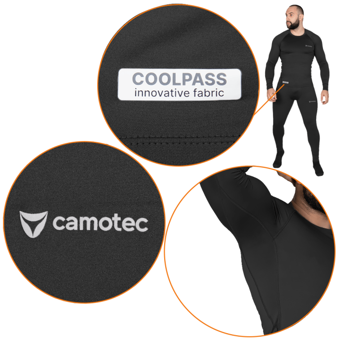 Комплект базового слоя LVL1 “CoolPass SJ” (M | Влагоотводящий | Черный) ТМ Camotec