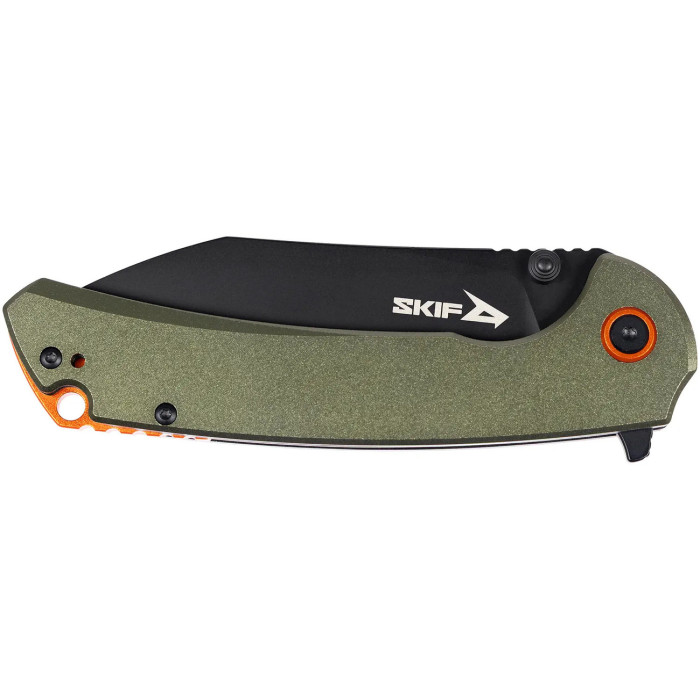 Нож складной “Jock” (Нержавеющая сталь | Черное покрытие лезвия | Олива) ТМ Skif